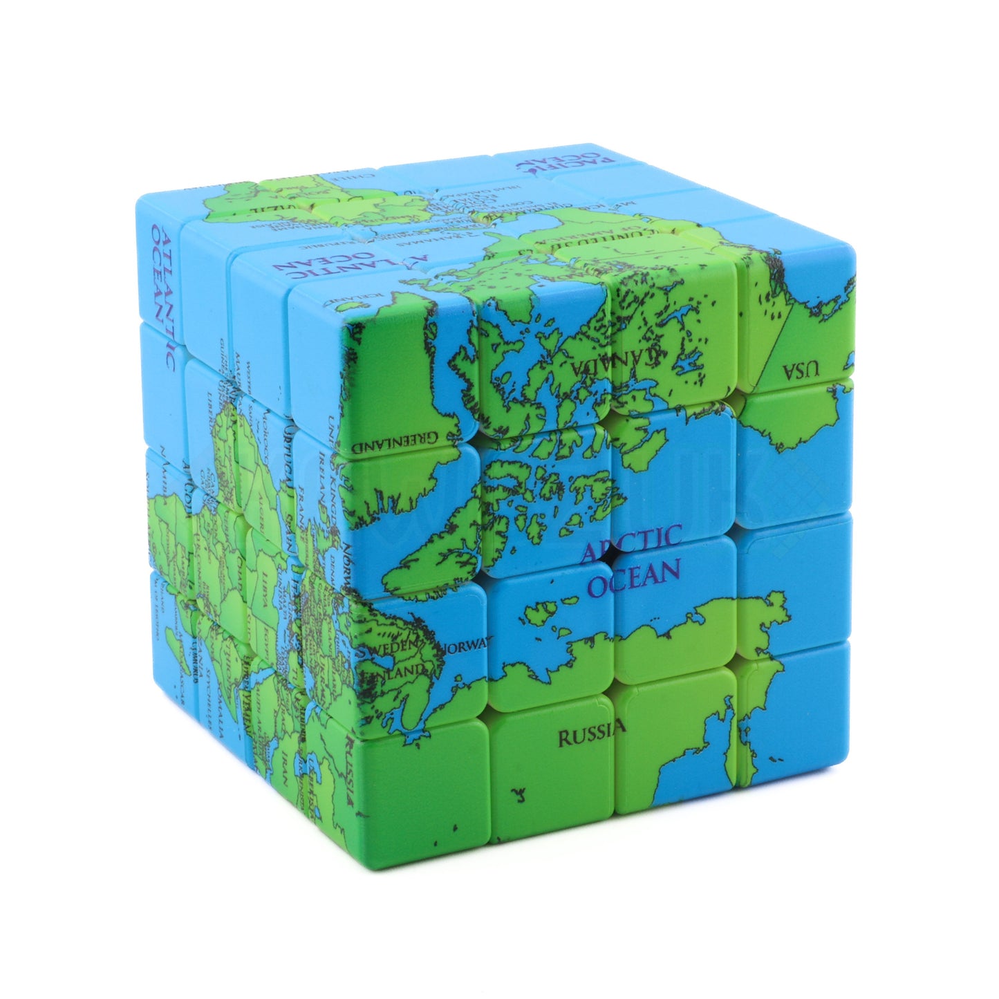 World Map 4x4 Cube (Borders)