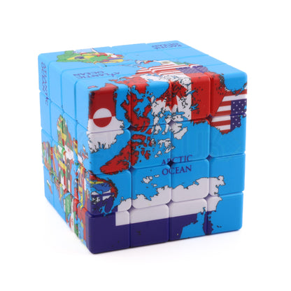 Cube 4x4 Planisphère (Drapeaux)