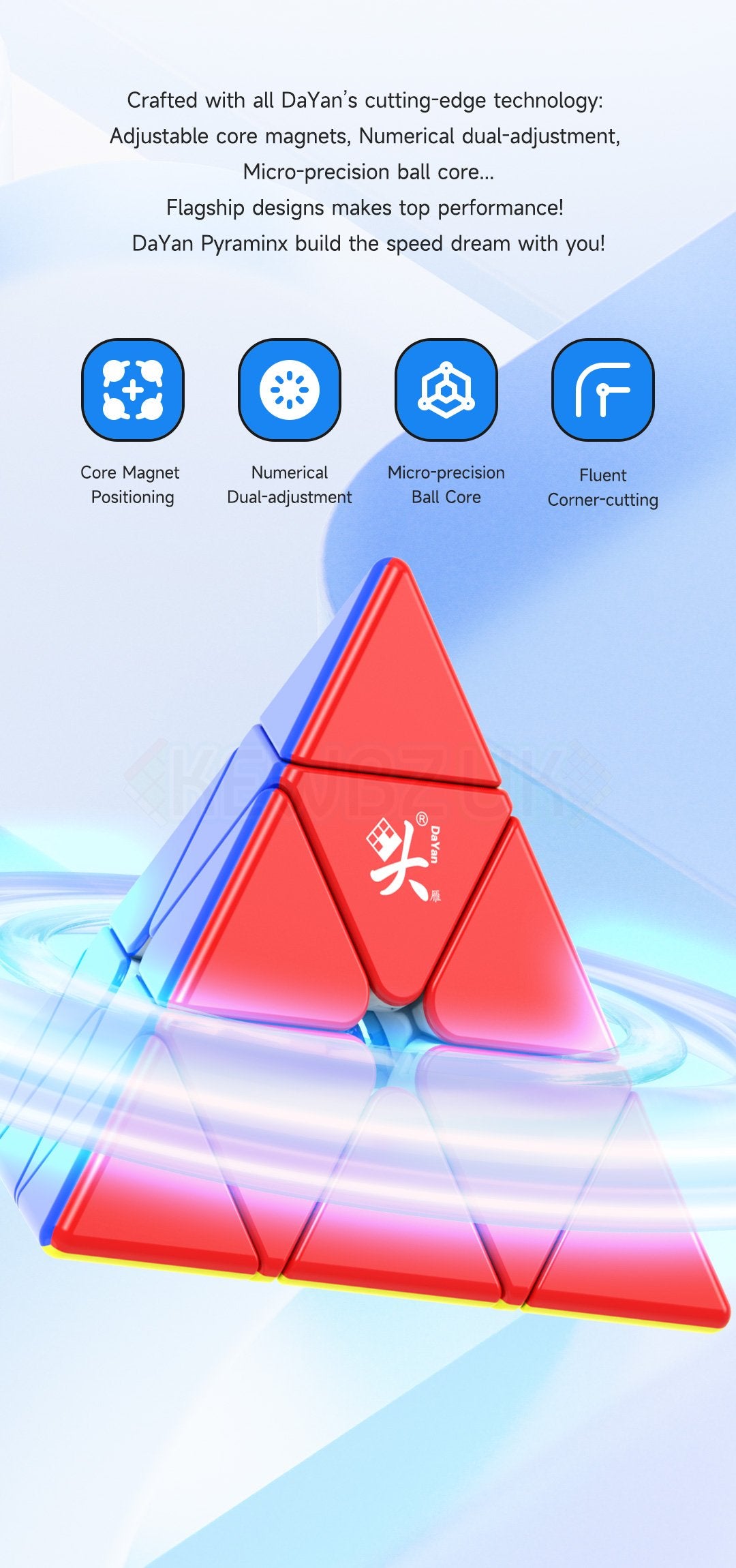 DaYan Pyraminx v3 (Magnétique, Ball-Core)