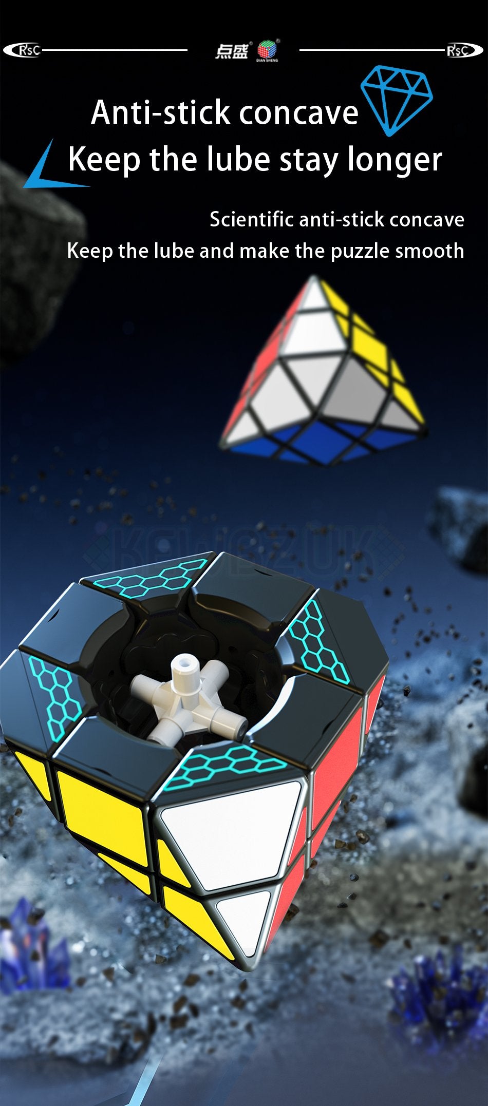 DianSheng Dipyramide hexagonale à 4 coins (carrelée)