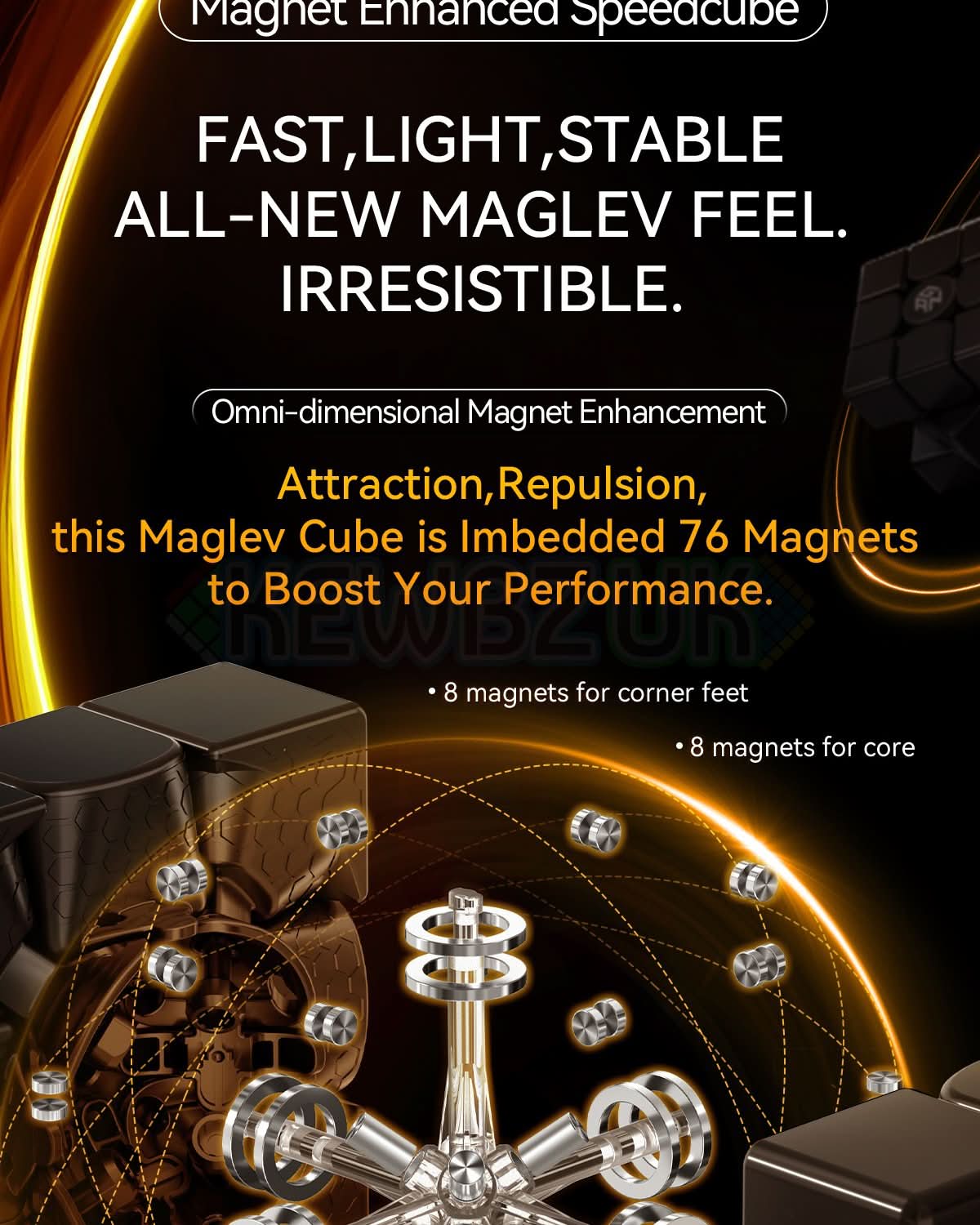 GAN 15 (Magnétique, Maglev, UV, Ball-Core)