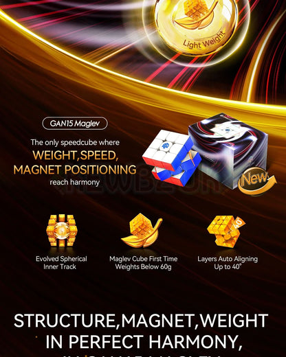 GAN 15 (Magnétique, Maglev, UV, Ball-Core)