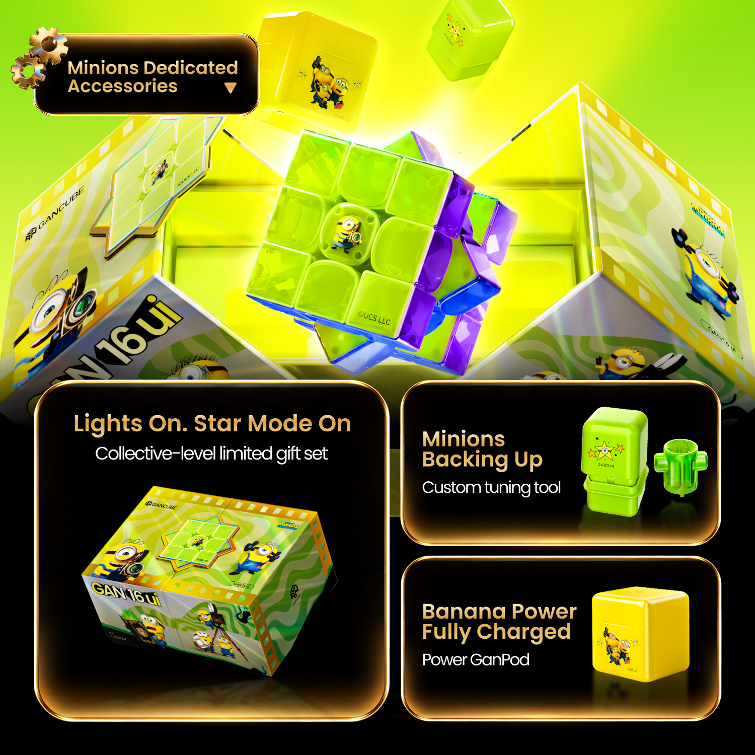GAN 16 UI Max Minions Edition (Magnetic, Maglev, UV, Ball-Core) 9