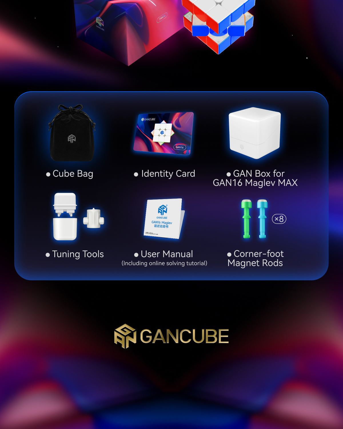 GAN 16 Max (Magnétique, Maglev, UV, Ball-Core)