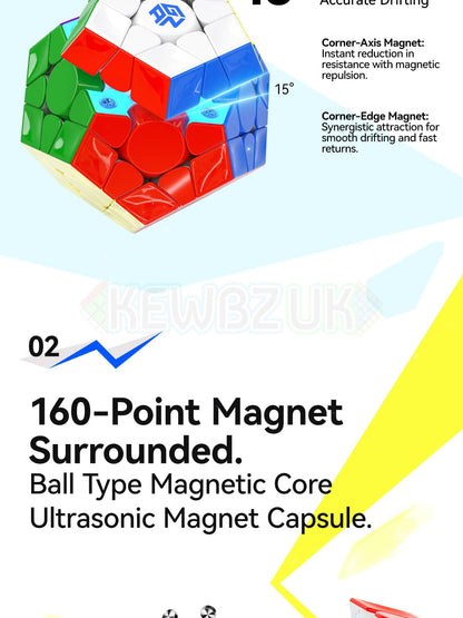 GAN Megaminx V2 (Magnétique, Maglev, UV, Ball-Core)