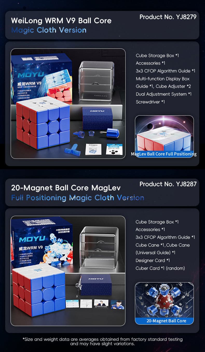 MoYu WeiLong WR M V9 (20 aimants, Maglev, UV, Ball-Core)