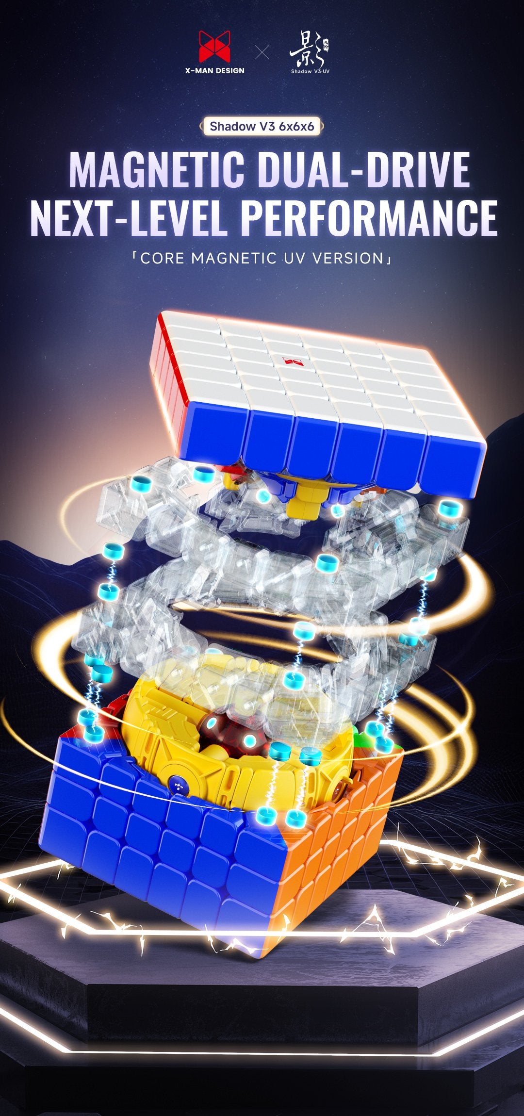 QiYi Shadow V3 6x6 (Magnétique, Ball-Core, UV)