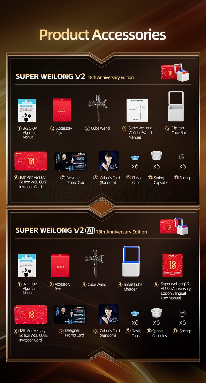 MoYu Super WeiLong V2 (18e anniversaire) (Magnétique, Maglev, UV, Ball-Core)