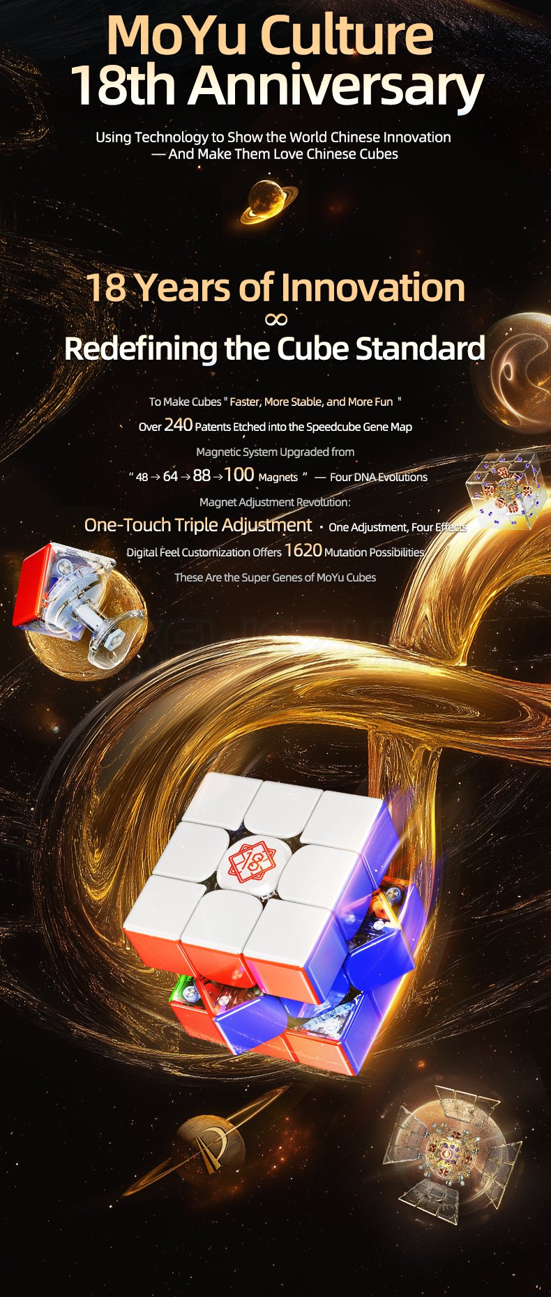 MoYu Super WeiLong V2 Ai Smart Cube (18th Anniversary)